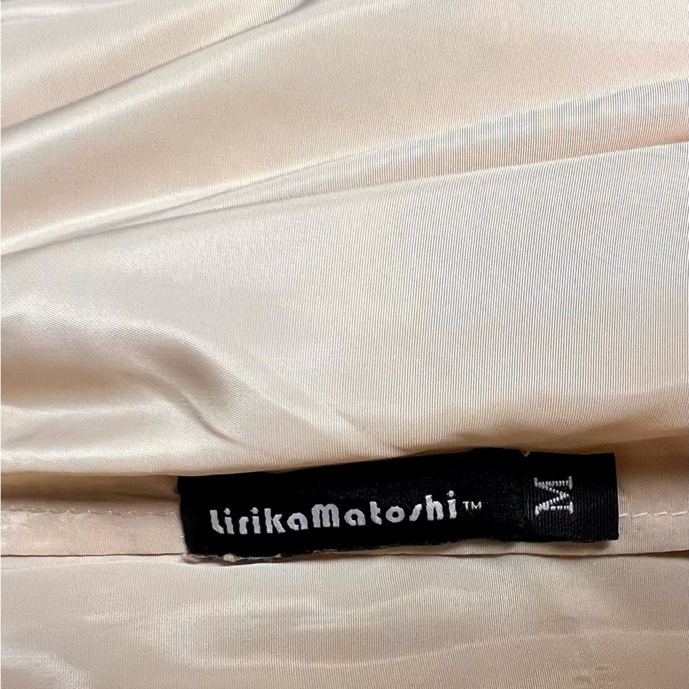 Lirika Matoshi Beige Tulle A-Line Skirt with Gold Star Embellishments - Picture 6 of 7